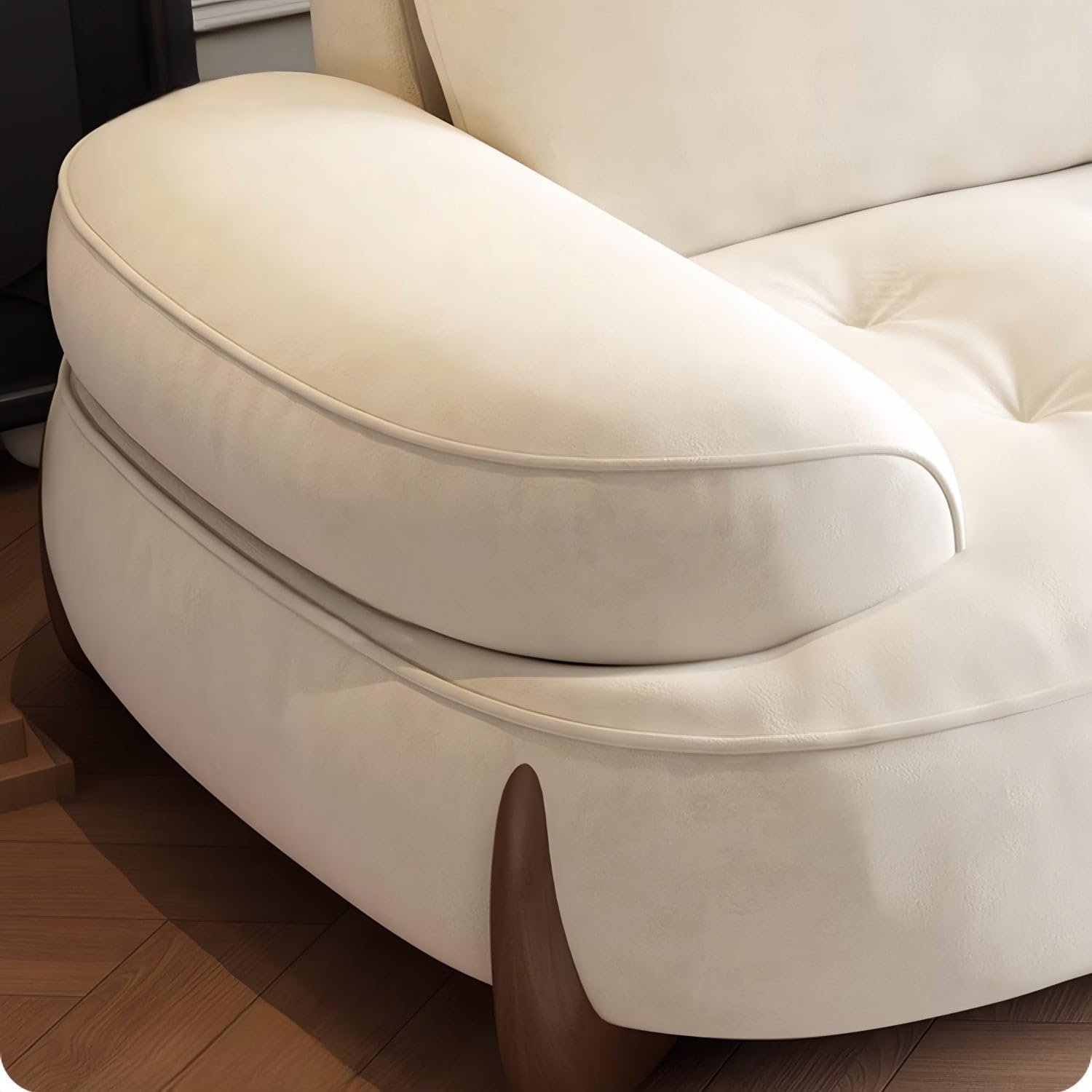 Luxury Luxe Cloud-Shaped Sofa Set – Off-White Tofu Block Design | Linen Fabric, High-Density Foam, Modern Minimalist Couch for Living Room (Two Seater 200 cm) - Image 7