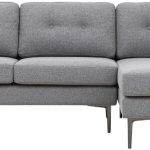 LUXURY LUXE 2-Piece L-Shaped Sectional Sofa Set - Modern Beige Fabric, Modular Design, Easy Assembly for Living Room & Apartment (Grey, Right L Shape)