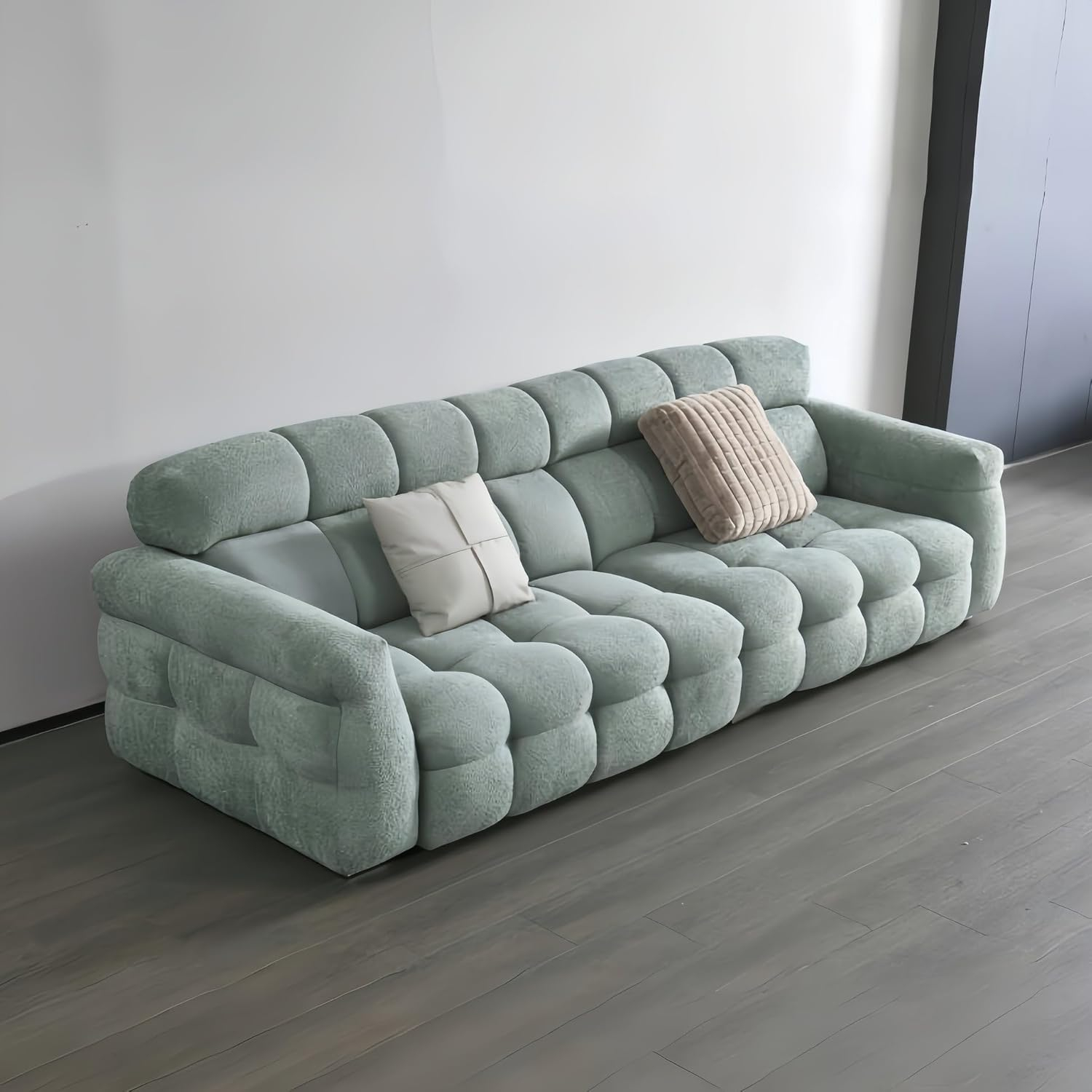 Luxury Luxe Cloud Sofa Set - Fleece Fabric Overstuffed Multifunctional Chair for Living Room & Office, Beige/White/Black/Grey, 1.25m-3.0m (Grey, Double-seaters 1.9m)