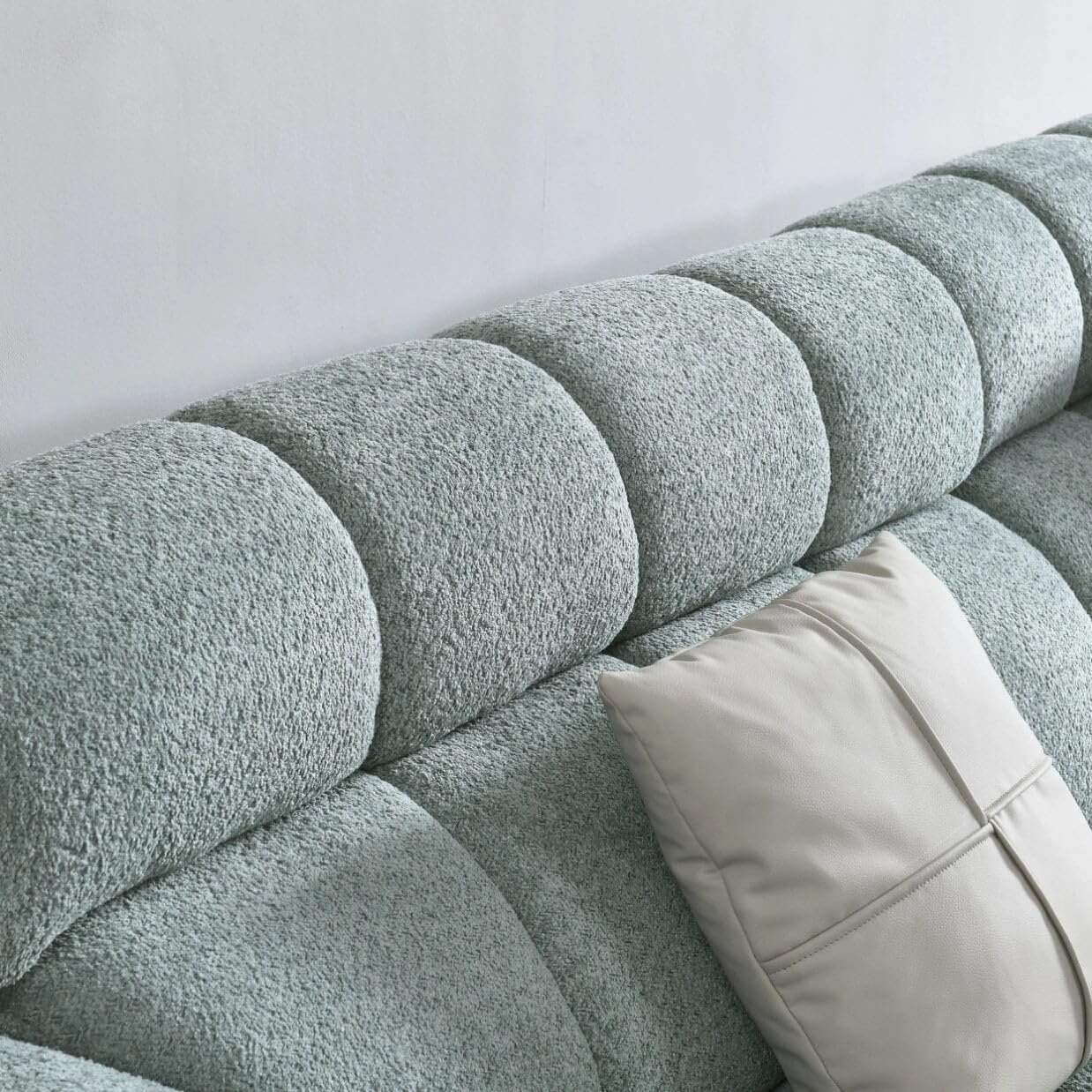 Luxury Luxe Cloud Sofa Set - Fleece Fabric Overstuffed Multifunctional Chair for Living Room & Office, Beige/White/Black/Grey, 1.25m-3.0m (Grey, Double-seaters 1.9m) - Image 4