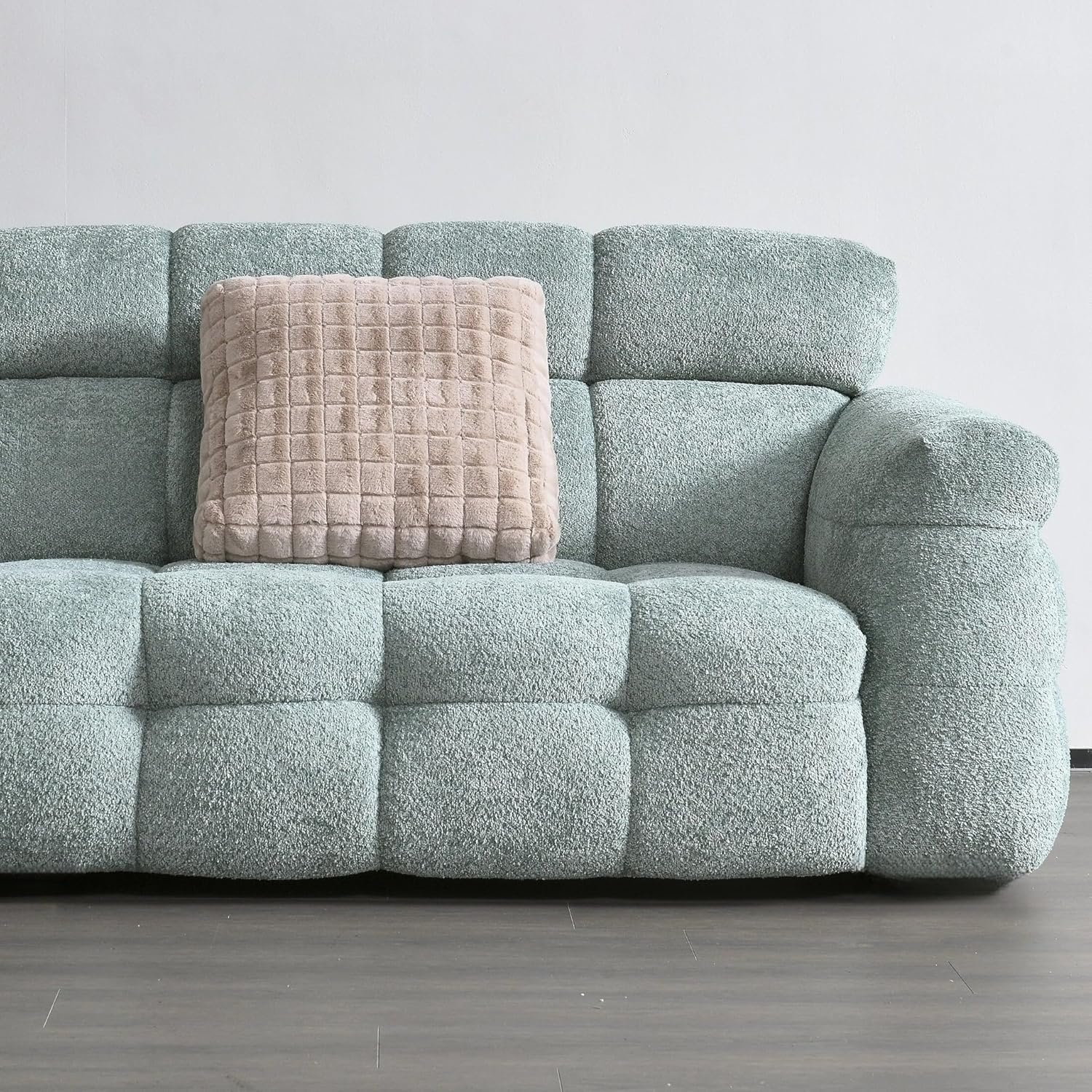 Luxury Luxe Cloud Sofa Set - Fleece Fabric Overstuffed Multifunctional Chair for Living Room & Office, Beige/White/Black/Grey, 1.25m-3.0m (Grey, Double-seaters 1.9m) - Image 6