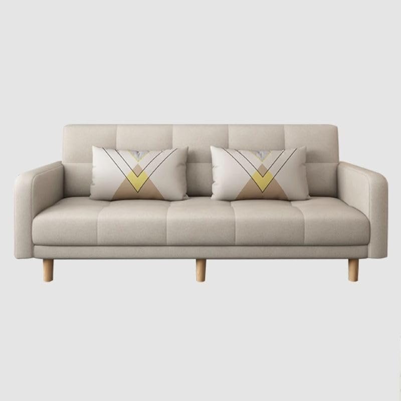 LUXURY LUXE Modern Sofa Bed with Anti-Cat Scratch Leather & Memory Foam, 2-Pillow Design, Solid Wood Frame, Stain Resistant, 4-Seat Capacity (Grey, 4 Seater: 220W x 61D x 55H cm) - Image 7