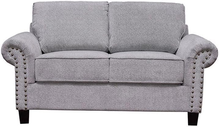 LUXURY LUXE Carta 2-Seater Grey Fabric Sofa – Modern, Durable & Plush with Bead Embellishment for Stylish Living Spaces - Image 2