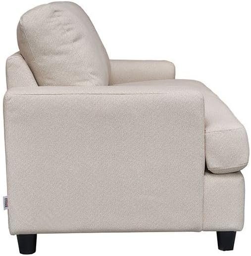 LUXURY LUXE Ramu 2-Seater Fabric Sofa - Beige | Pocketed Spring Cushions, Solid Wood Frame | Modern Compact Sofa for Living Room, Apartment - Image 3