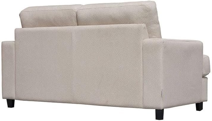 LUXURY LUXE Ramu 2-Seater Fabric Sofa - Beige | Pocketed Spring Cushions, Solid Wood Frame | Modern Compact Sofa for Living Room, Apartment - Image 4