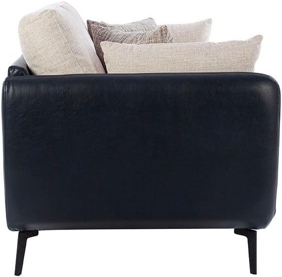 LUXURY LUXE Portsmount 2-Seater Fabric Sofa - Beige/Midnight Blue | Dual-Tone Modern Design, Foam Cushions | Stylish Living Room, Apartment Furniture - Image 4