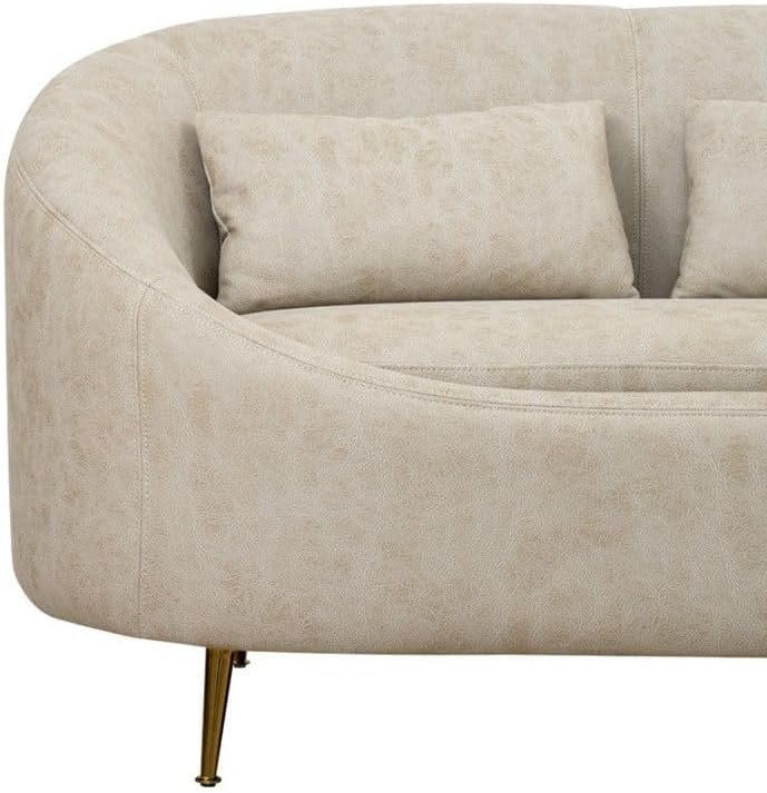 LUXURY LUXE CHELSEA 2-Seater Sofa - Premium Fabric, Metal Base, Beige | Modern Luxury Sofa for Living Room & Hotel Décor - Image 3