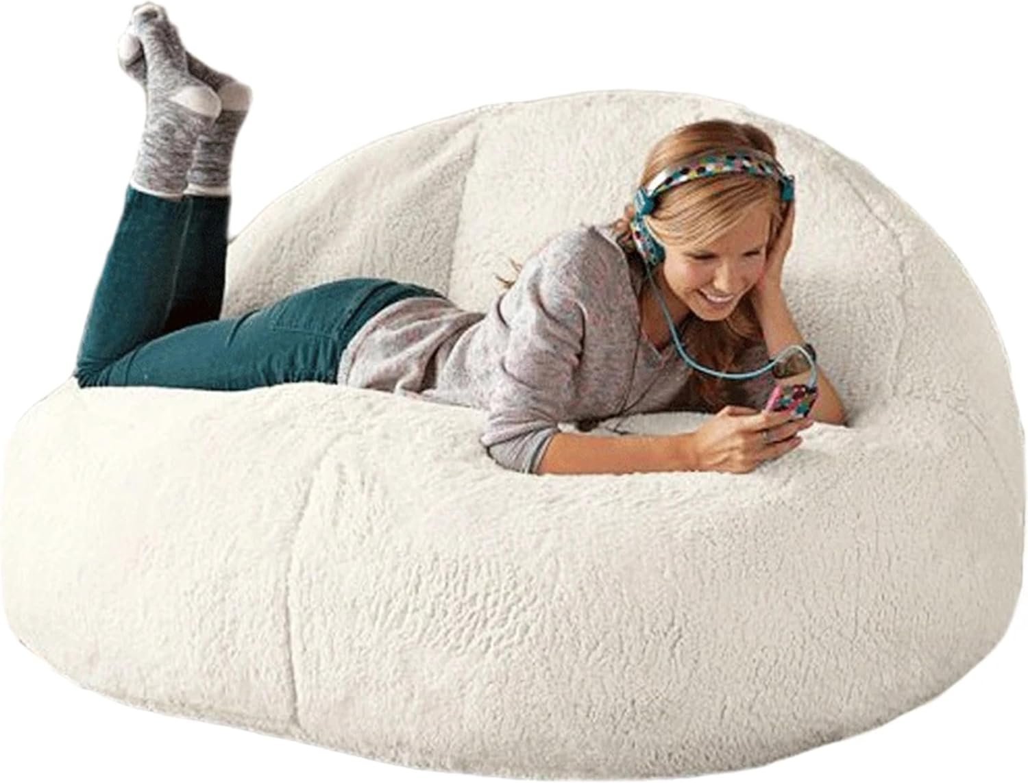 Comfynest New Bean Bag Sofa Bed, Stuffed Bean Bag Stool, Relax Lounge Chair, Tatami Futon Floor Furniture (Unfilled) (Medium)