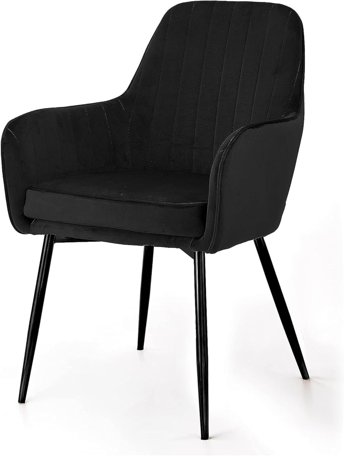 Comfynest Nordic Style Wrought Iron Makeup Chair, Bedroom Chair, Nail Chair with Backrest, Luxury Dining Chair (Beige) - Image 2
