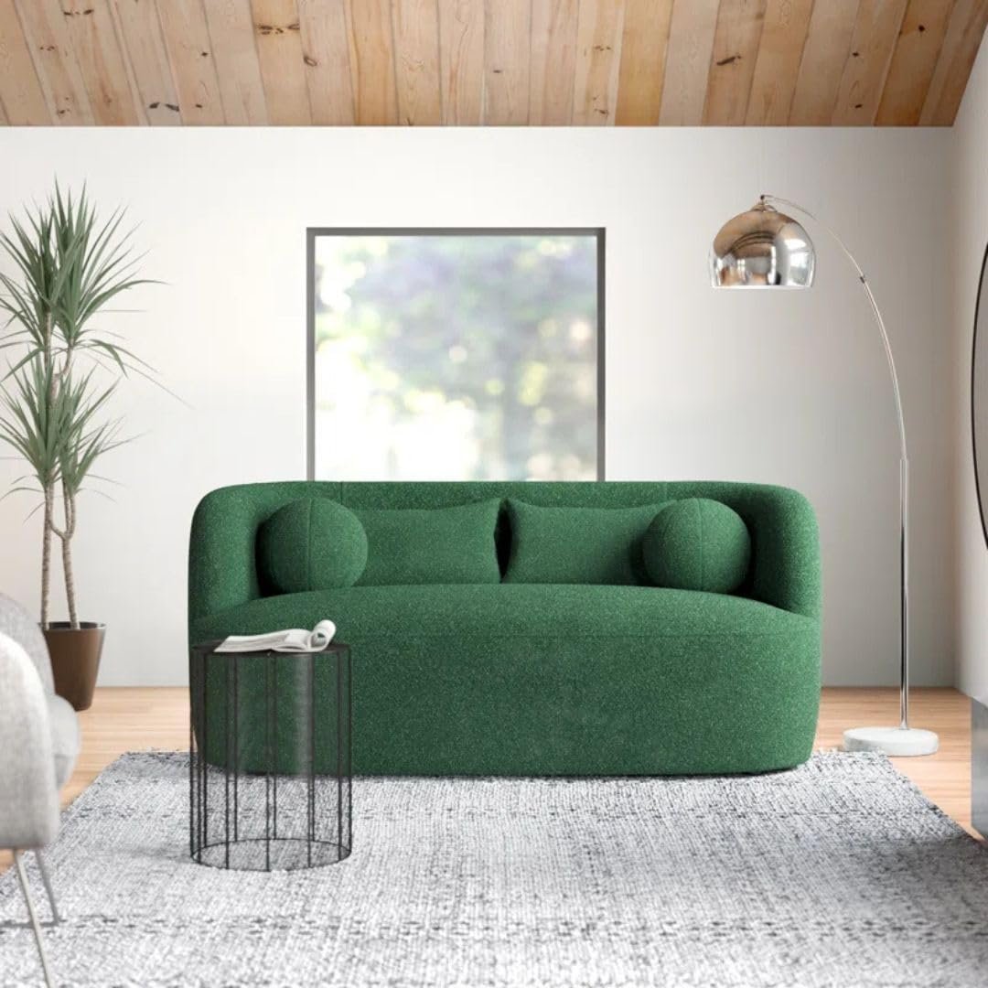 Comfynest Official Brinae‑Style 68″ Bouclé Loveseat Sofa – Compact Two‑Seater with Plush Cushions & Toss Pillows, Modern Living Room Design (Beige) - Image 10
