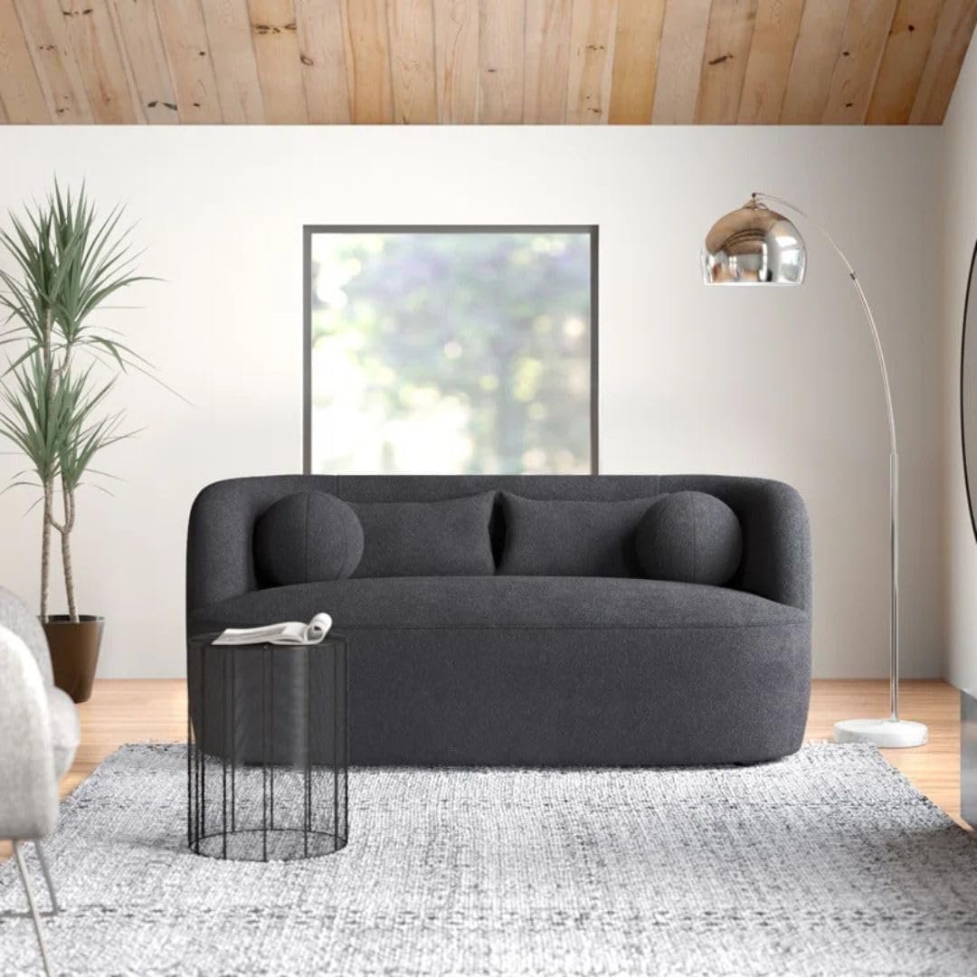 Comfynest Official Brinae‑Style 68″ Bouclé Loveseat Sofa – Compact Two‑Seater with Plush Cushions & Toss Pillows, Modern Living Room Design (Beige) - Image 18