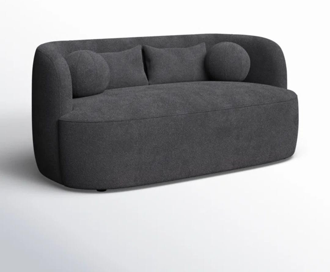 Comfynest Official Brinae‑Style 68″ Bouclé Loveseat Sofa – Compact Two‑Seater with Plush Cushions & Toss Pillows, Modern Living Room Design (Beige) - Image 25