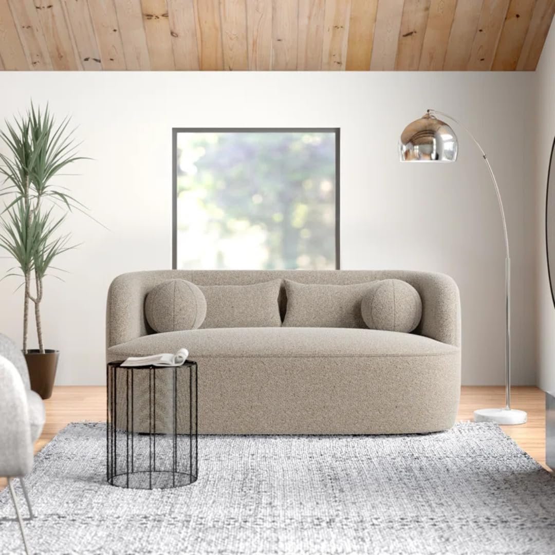 Comfynest Official Brinae‑Style 68″ Bouclé Loveseat Sofa – Compact Two‑Seater with Plush Cushions & Toss Pillows, Modern Living Room Design (Beige) - Image 27