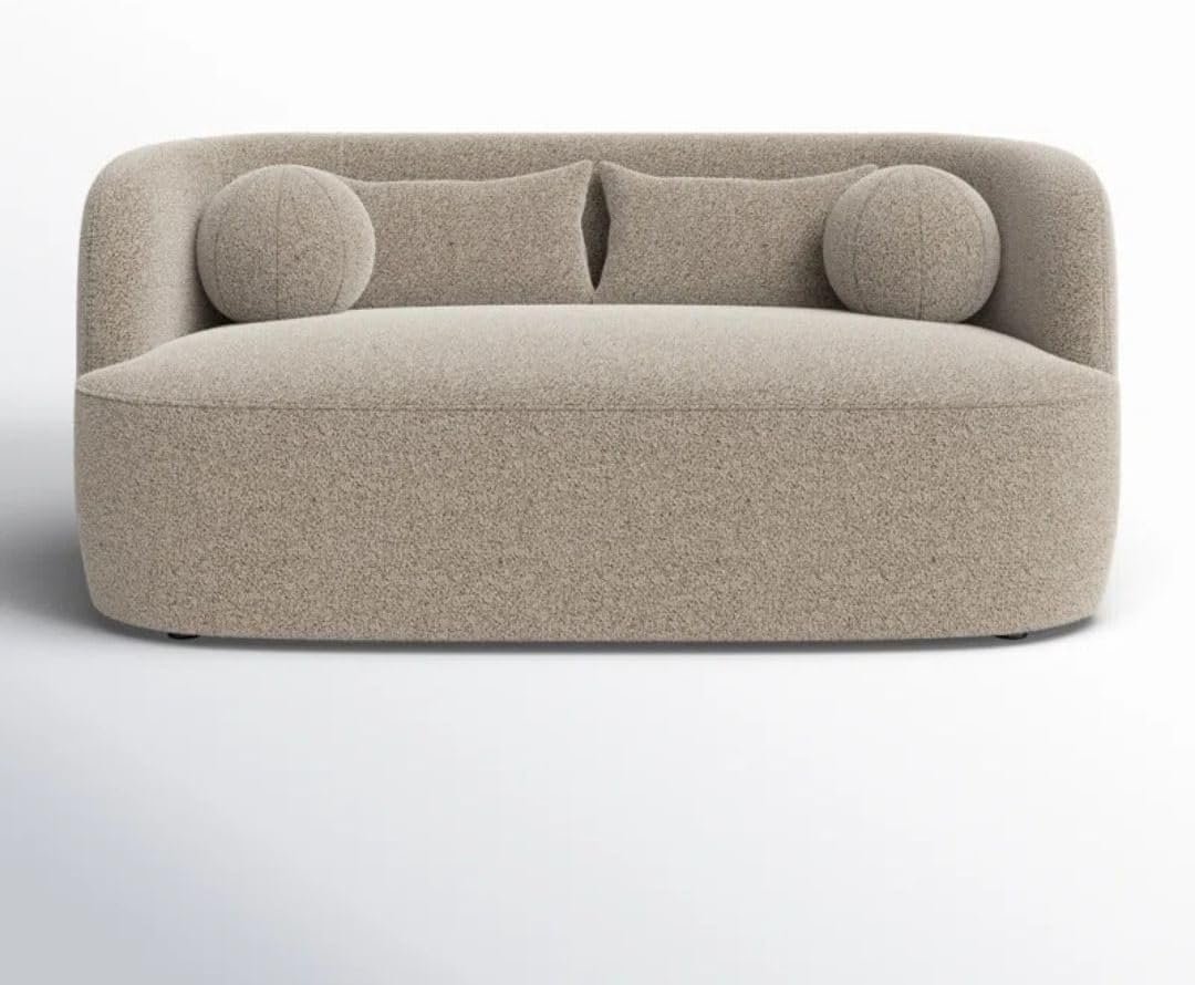 Comfynest Official Brinae‑Style 68″ Bouclé Loveseat Sofa – Compact Two‑Seater with Plush Cushions & Toss Pillows, Modern Living Room Design (Beige) - Image 33