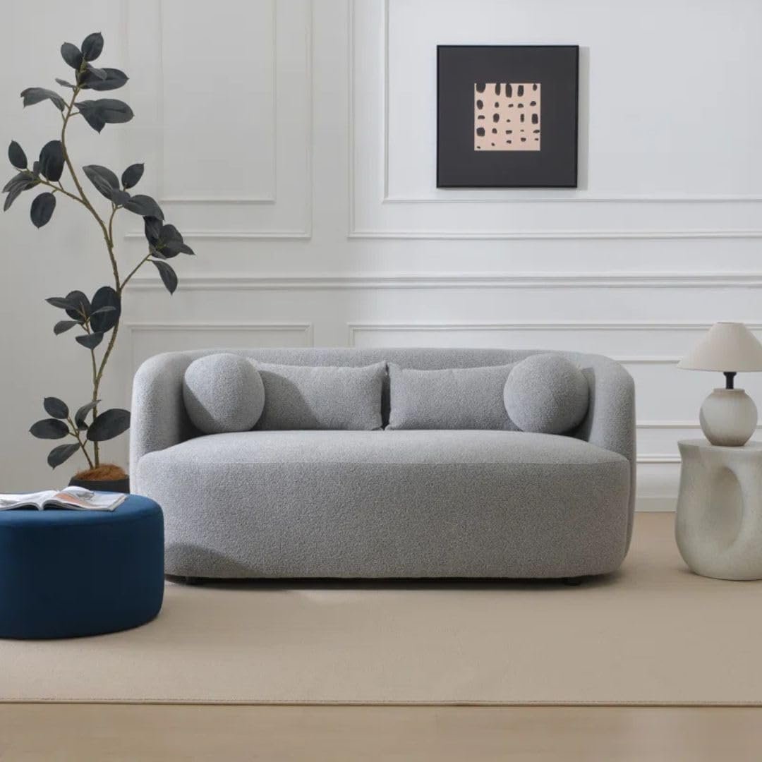 Comfynest Official Brinae‑Style 68″ Bouclé Loveseat Sofa – Compact Two‑Seater with Plush Cushions & Toss Pillows, Modern Living Room Design (Beige) - Image 41