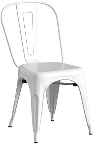 FDW Metal Dining Chairs Set Of 4 Indoor Outdoor Chairs Patio Chairs Kitchen Metal Chairs 18 Inch Seat Height Restaurant Chair Metal Stackable Chair Tolix Side Bar Chairs No Installation Required - Image 13