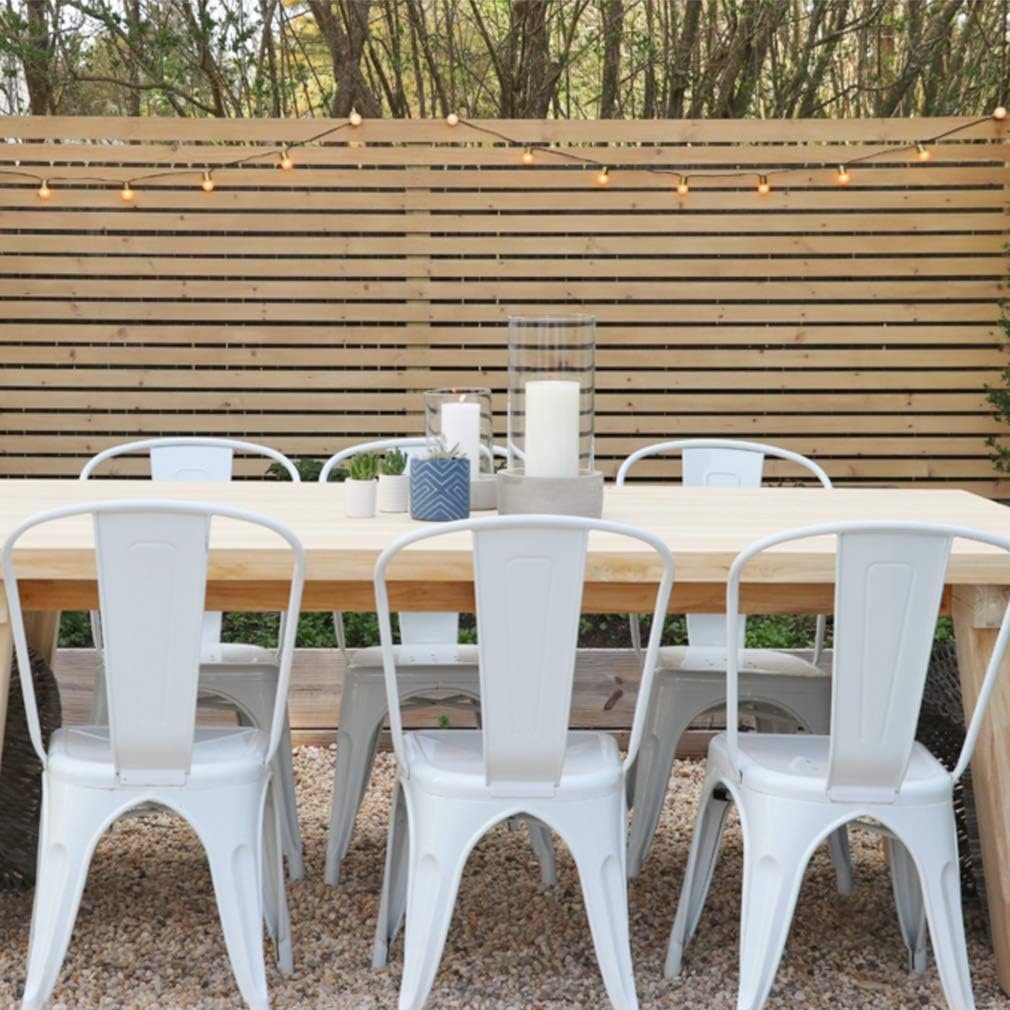 FDW Metal Dining Chairs Set Of 4 Indoor Outdoor Chairs Patio Chairs Kitchen Metal Chairs 18 Inch Seat Height Restaurant Chair Metal Stackable Chair Tolix Side Bar Chairs No Installation Required - Image 14