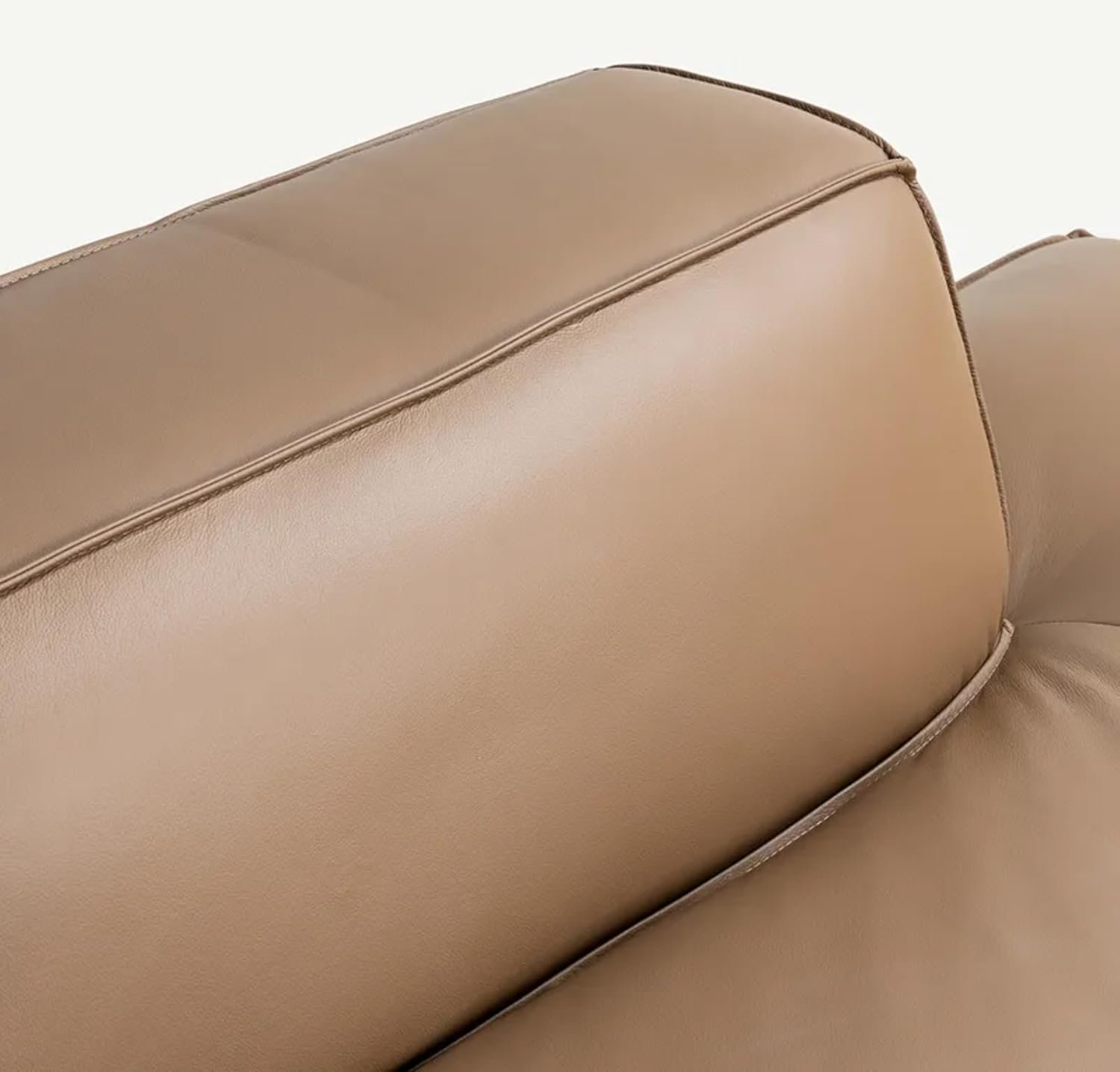 Comfynest Leather Corner Sofa Taupe - Comfortable Modern Couch for Living Room - Set of 2 Pieces - Image 4