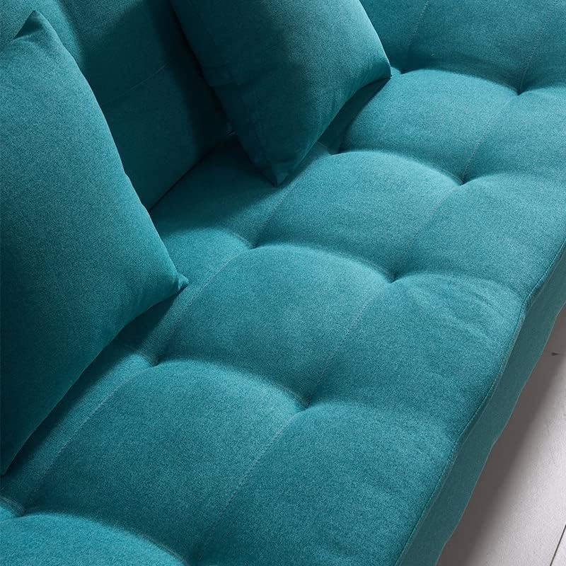 Fabric Multifunction Folding Foam Sofa Bed Set Living Room (Grey) - Image 5