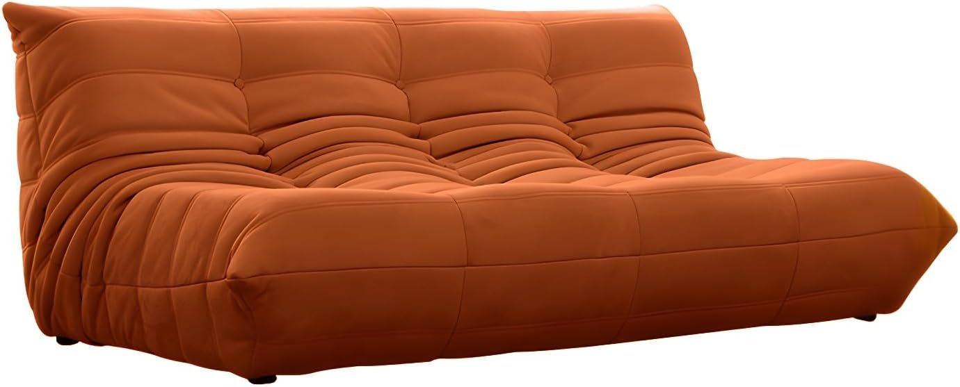 Comfynest Modern Tufted Cushions Armless Living Room Wooden Standard Seating - Suede 180 X 102 X 70 Cm Red