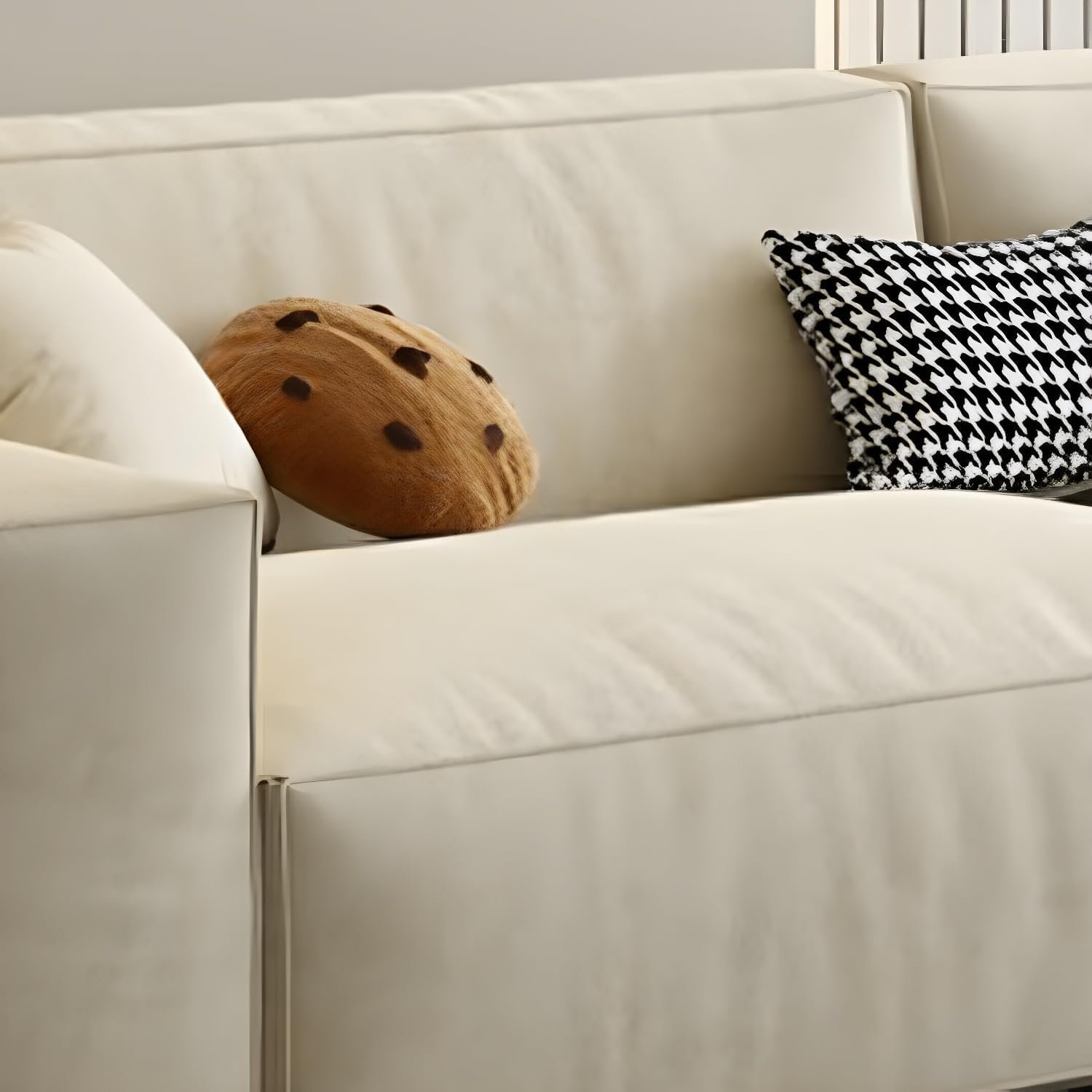Comfynest Water Resistant Off-White Modern Sofa With Beige Upholstery - Wood Frame Foam Seat Filling, 340.36 X 93.98 X 73.66 Cm + 71.12 X 78.74 X 40.64 Cm Off-White - Image 8
