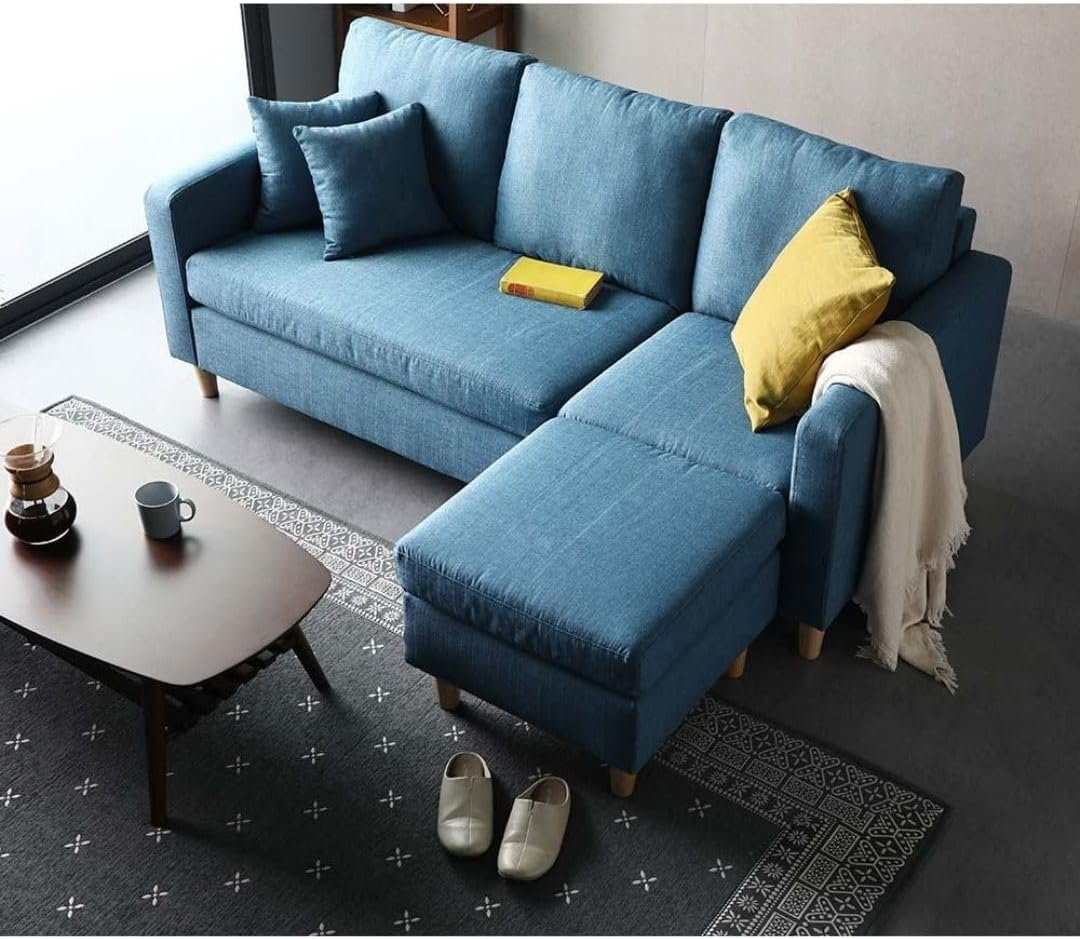 Comfynest Modern Foldable Futon Sofa Bed Convertible 2 3 Seat Corner Couch Sofa Chair Bed Set and Stool For Living Room (Ink Gray) - Image 3