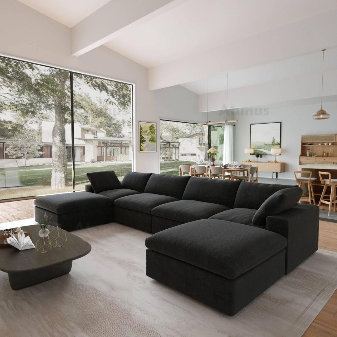 Comfynest Modern Modular Sectional Sofa Set – Bouclé Fabric Couch with Removable Covers & Adjustable Configuration for Living Room, Apartment, or Office