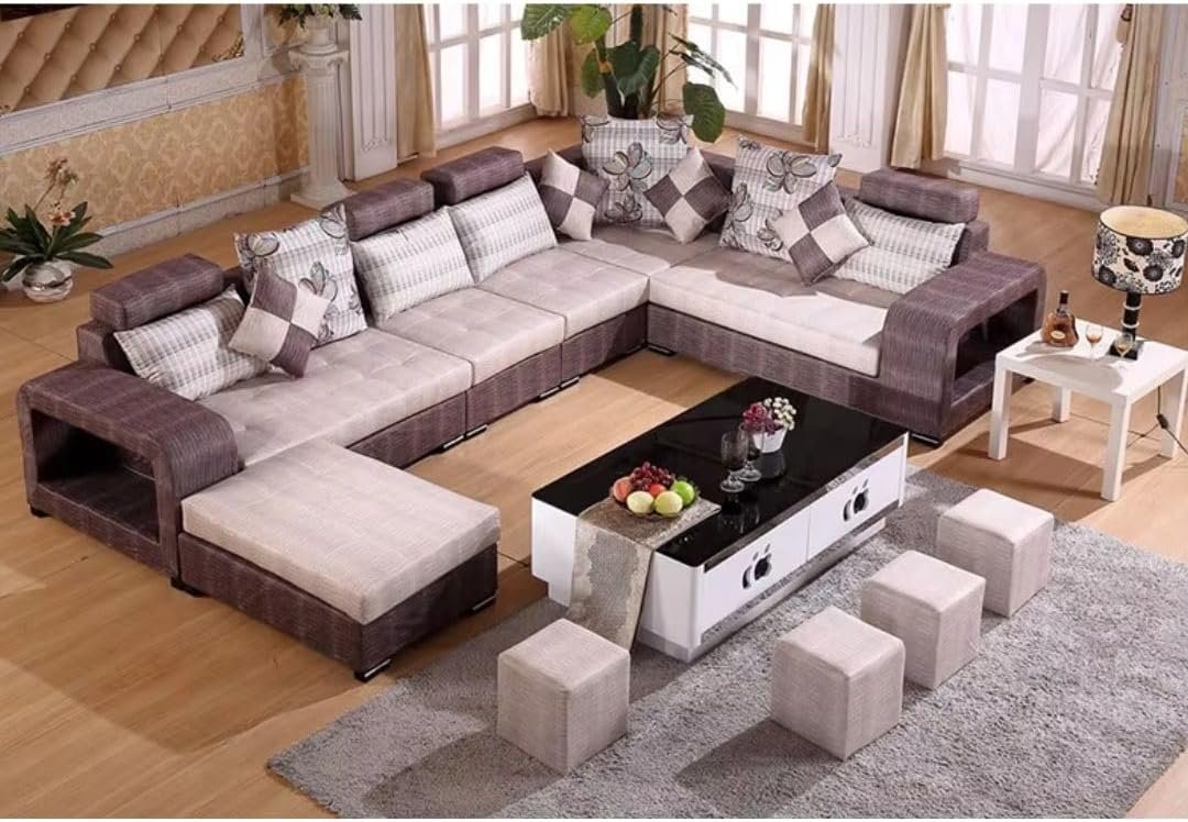 Comfynest Modern Fabric Sectional Sofa Bed – Convertible U-Shaped Couch with Foam Fill & Solid Wood Frame (Blue, CUSTOMIZED SIZE) - Image 5