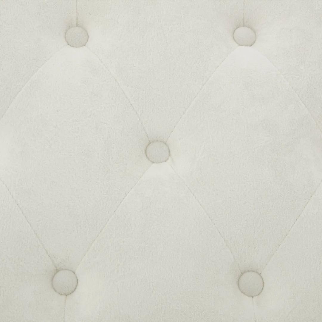 Comfynest Moern Velvet/Linen Storage Bench with Segmented Compartments, Button-Tufted Flip Top, Nailhead Accents – Stylish Organizing Bench for Bedroom/Foyer (White) - Image 5