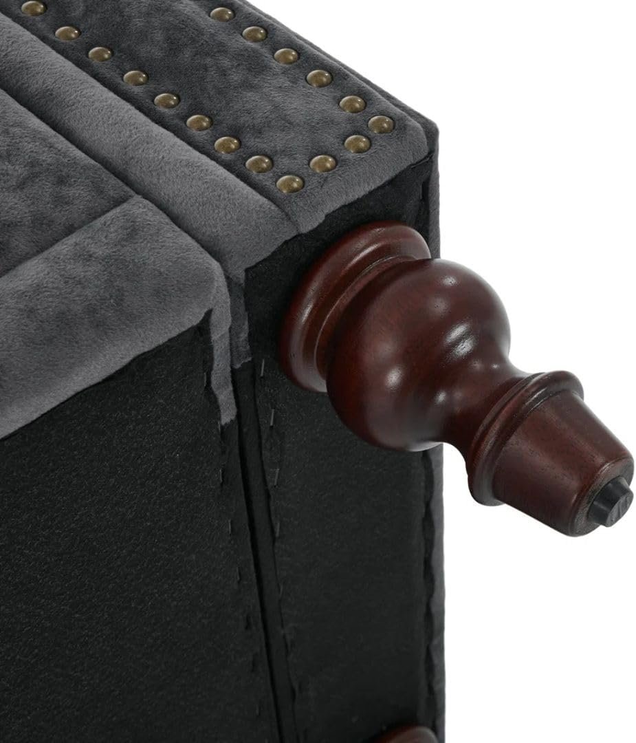 Comfynest Moern Velvet/Linen Storage Bench with Segmented Compartments, Button-Tufted Flip Top, Nailhead Accents – Stylish Organizing Bench for Bedroom/Foyer (White) - Image 26