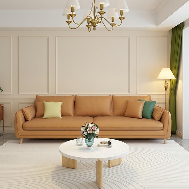 Comfynest Storage Included Brown Sofa With Scratch Resistant Anti Cat Scratch Fabric Latex Seat Filling, 289.56 X 88.9 X 88.9 Cm + 71.12 X 71.12 X 43.18 Cm Brown - Image 3