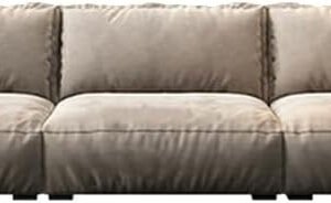 Comfynest Modern Grey Fabric Sofa With Scratch Resistant Upholstery And Pillow Top Arm Latex Seat Filling, 340.36 X 99.06 X 83.82 Cm Grey