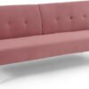 COMFYNEST Sofa Bed, Pink Velvet, Space-Saving, 3-Seater, 95 x 95 x 76 cm, Modern Design for Living Room, Comfortable & Durable