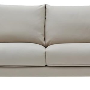 Comfynest Modern Living Room Fabric Sofa Recessed Arm Loveseat With Black Legs 160 X 88 X 88 Cm Off-White FOS-COM-10377