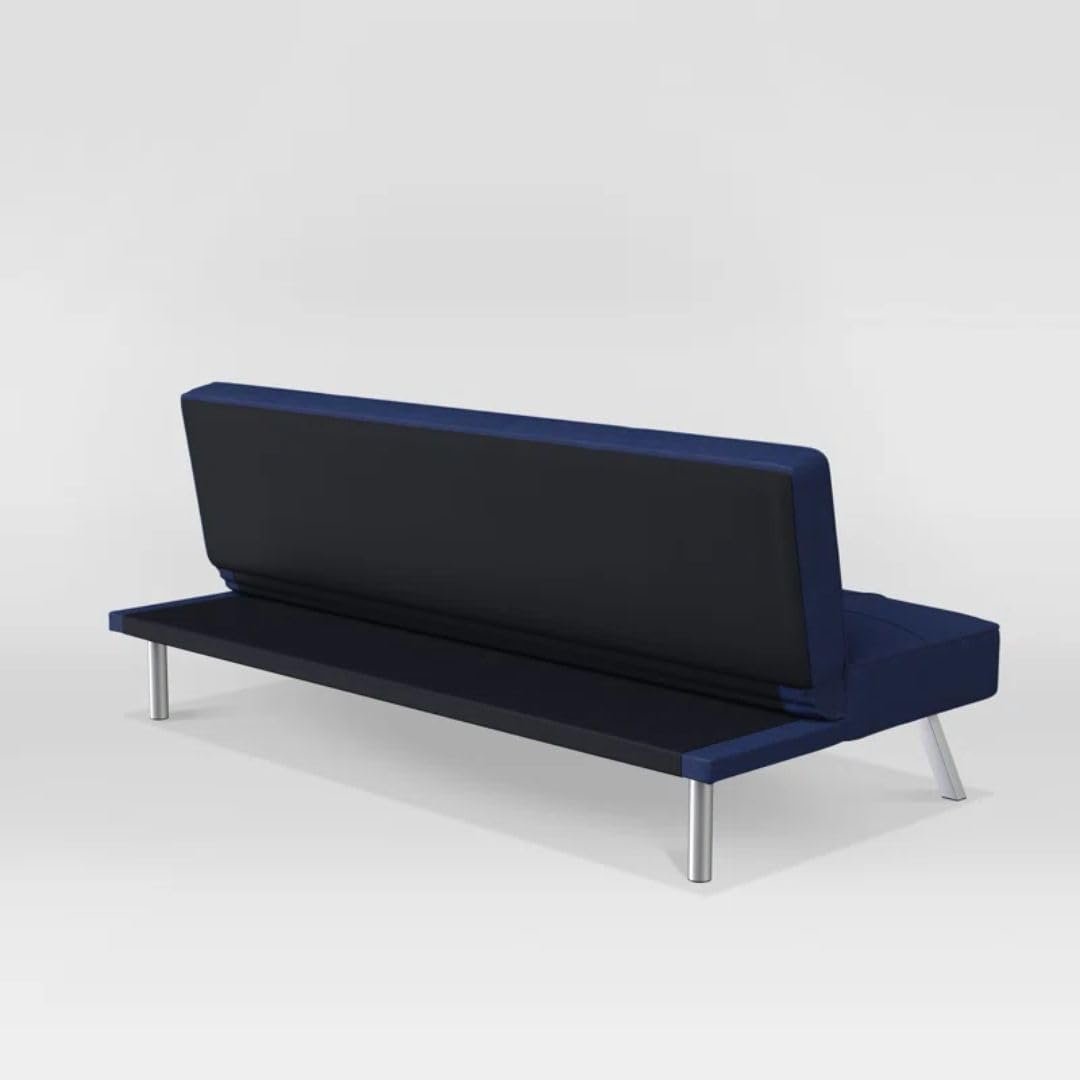 Comfynest Modern Convertible Sofa – Elegant Tufted Polyester Futon & High-Density Foam (Navy) - Image 4