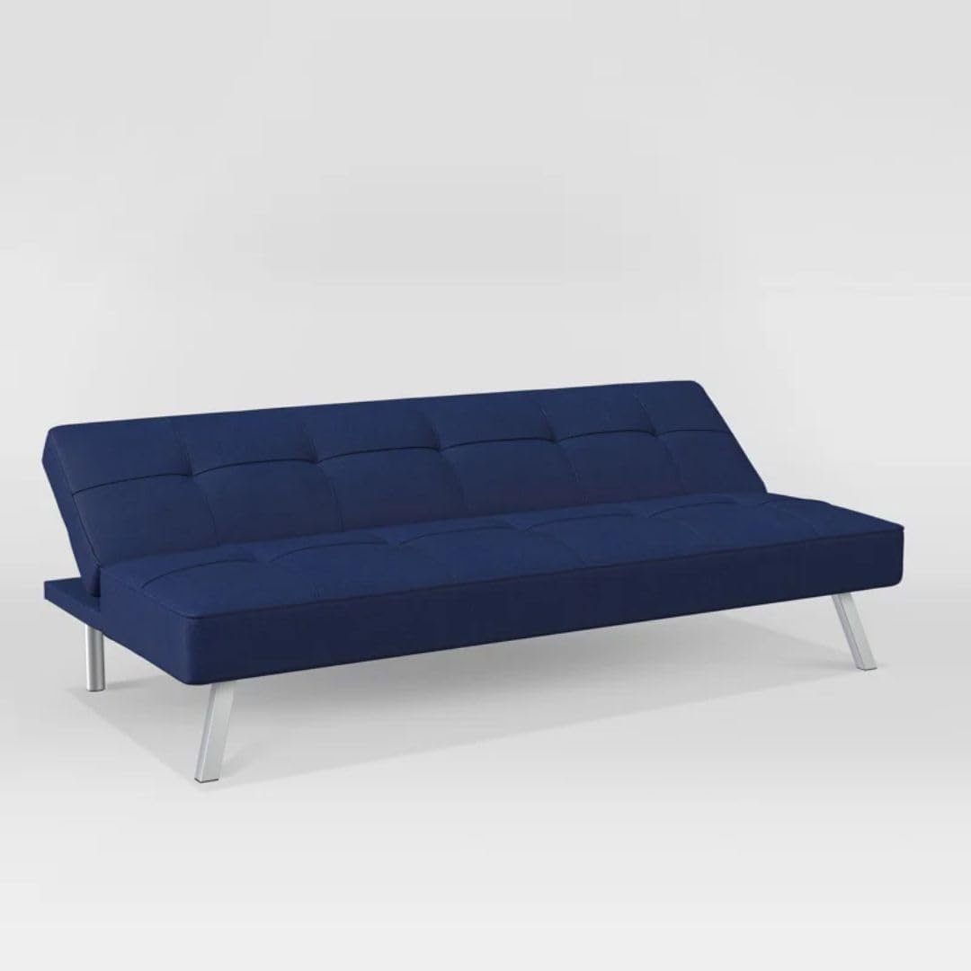 Comfynest Modern Convertible Sofa – Elegant Tufted Polyester Futon & High-Density Foam (Navy) - Image 6