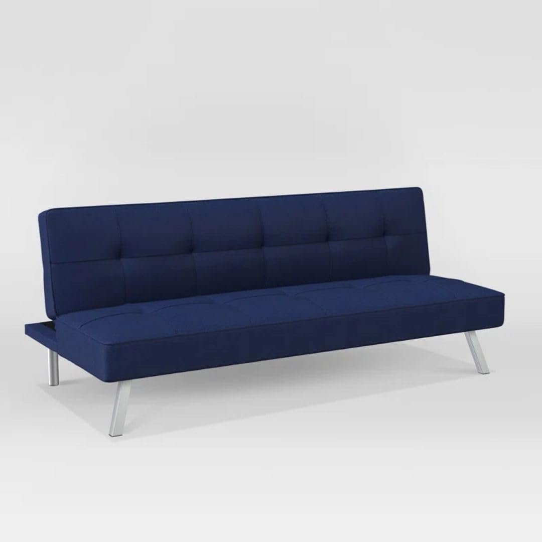 Comfynest Modern Convertible Sofa – Elegant Tufted Polyester Futon & High-Density Foam (Navy) - Image 7
