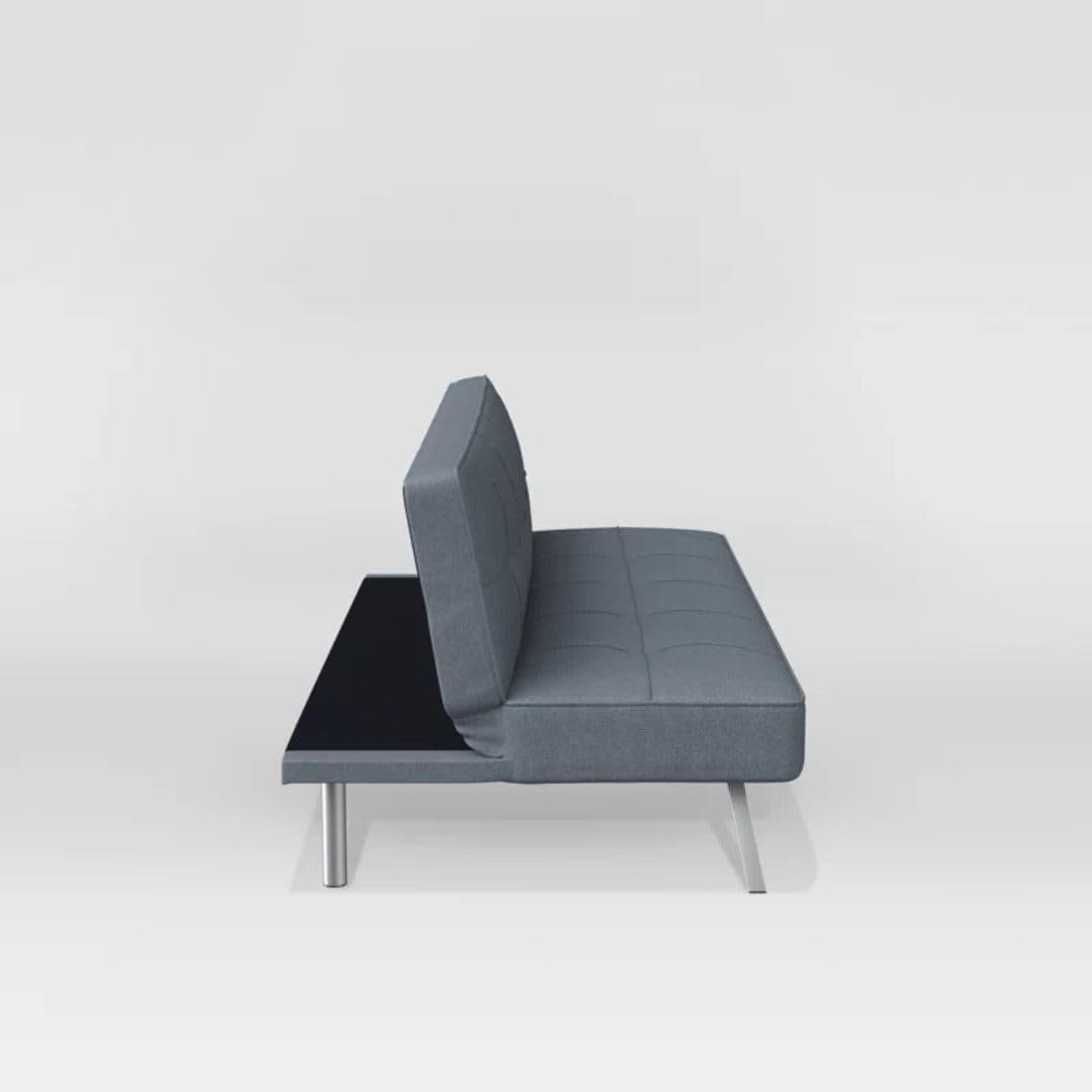 Comfynest Modern Convertible Sofa – Elegant Tufted Polyester Futon & High-Density Foam (Navy) - Image 12