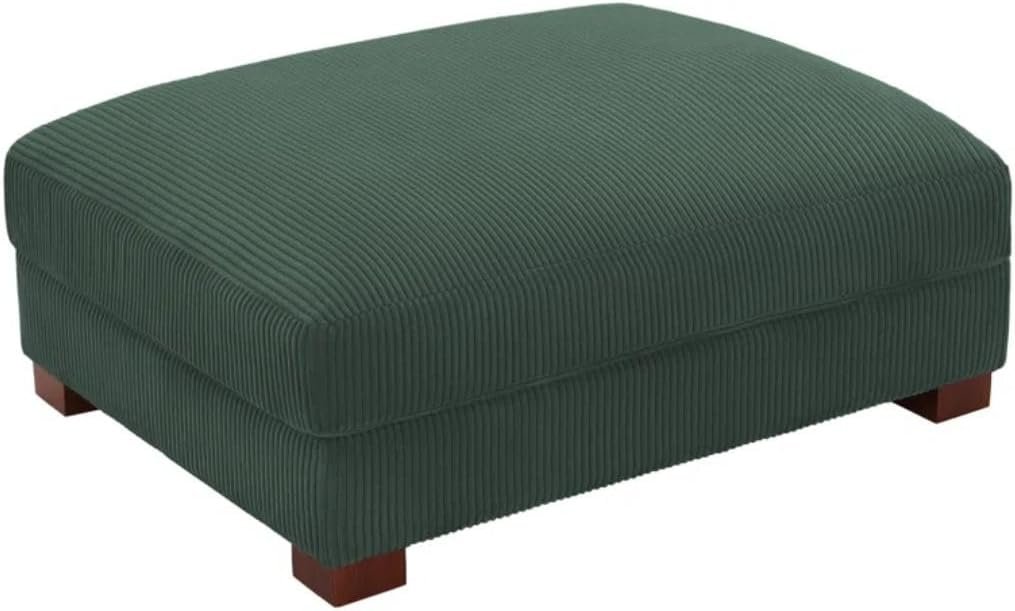 Comfynest Modern Corduroy Ottoman – Stylish Foam-Filled Footrest, Solid Wood Frame (Orange) - Image 10