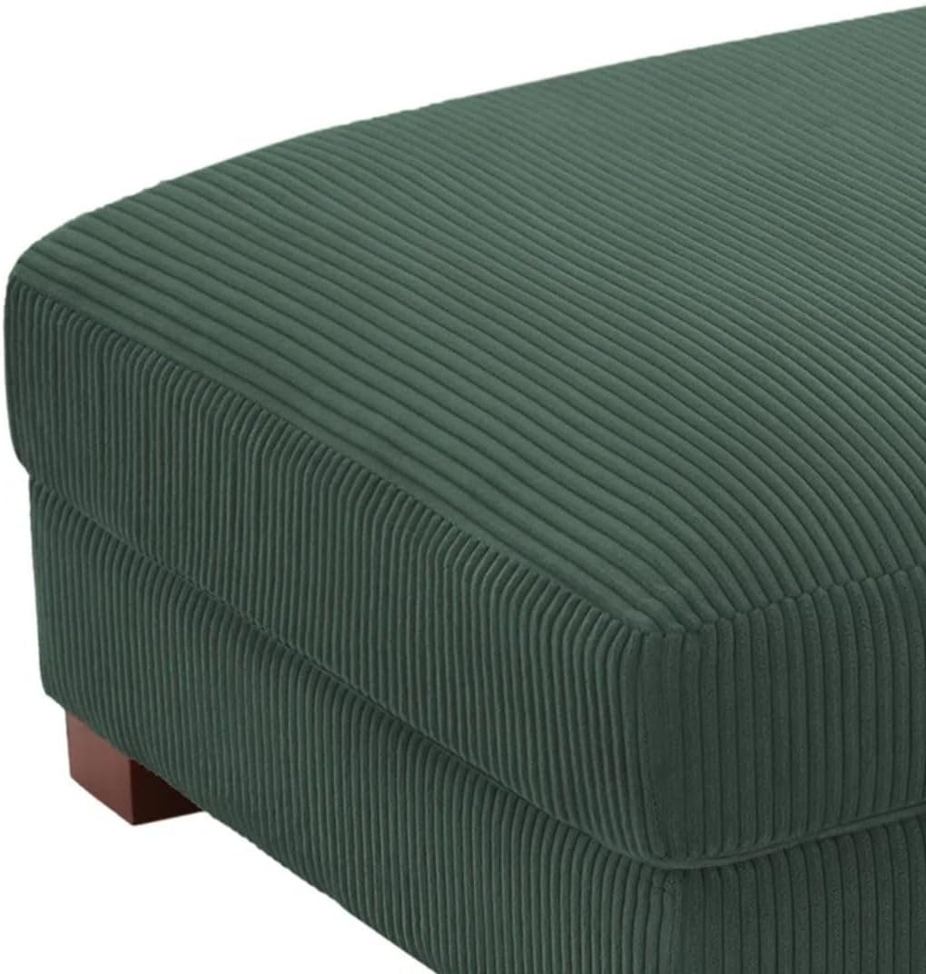 Comfynest Modern Corduroy Ottoman – Stylish Foam-Filled Footrest, Solid Wood Frame (Orange) - Image 11