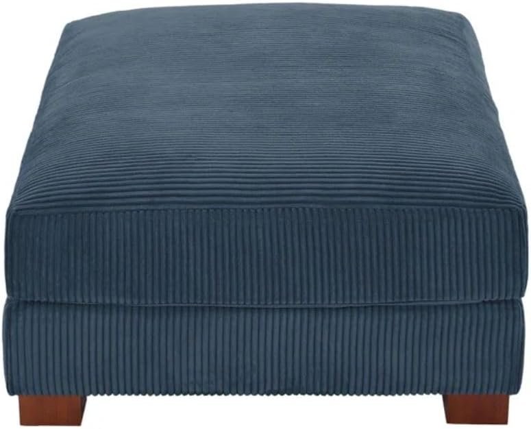 Comfynest Modern Corduroy Ottoman – Stylish Foam-Filled Footrest, Solid Wood Frame (Orange) - Image 18