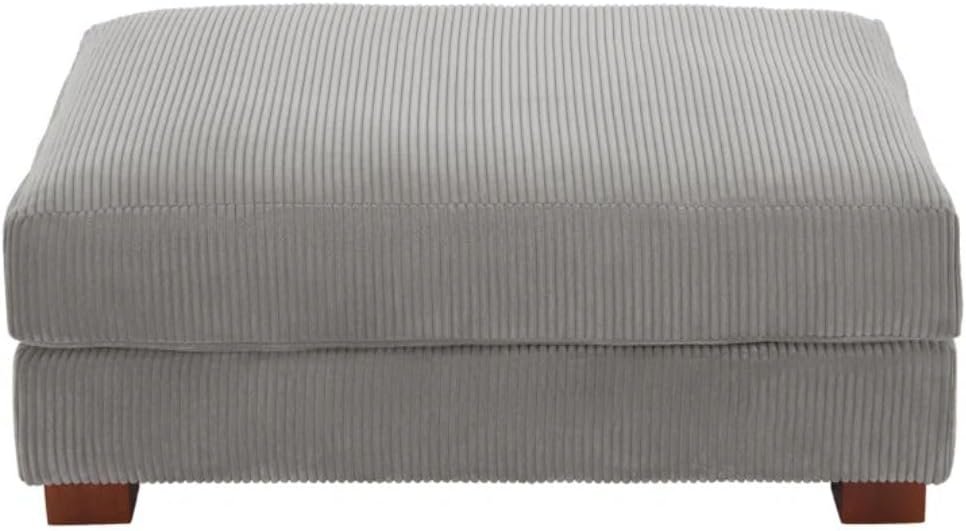 Comfynest Modern Corduroy Ottoman – Stylish Foam-Filled Footrest, Solid Wood Frame (Orange) - Image 28