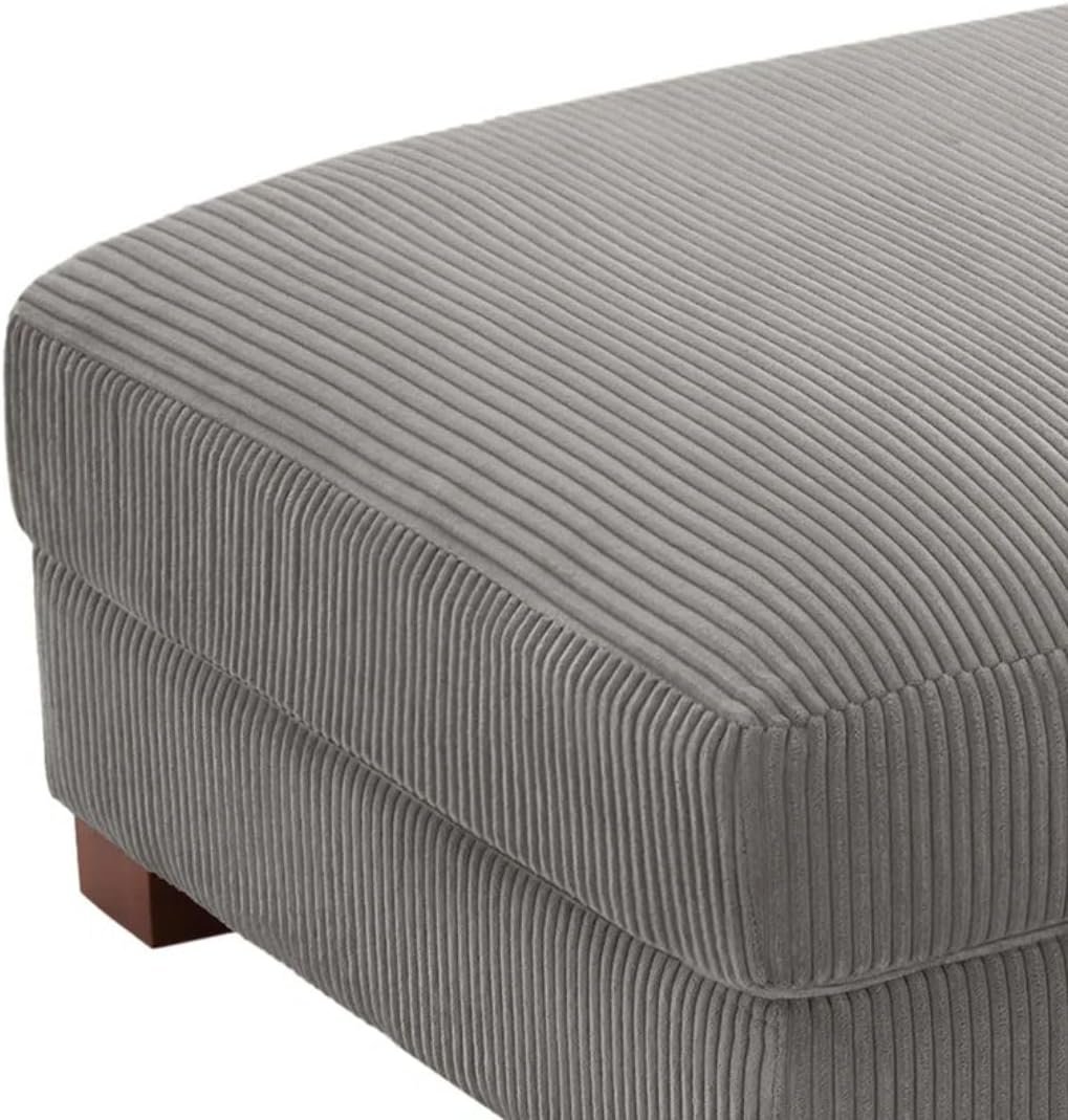 Comfynest Modern Corduroy Ottoman – Stylish Foam-Filled Footrest, Solid Wood Frame (Orange) - Image 29