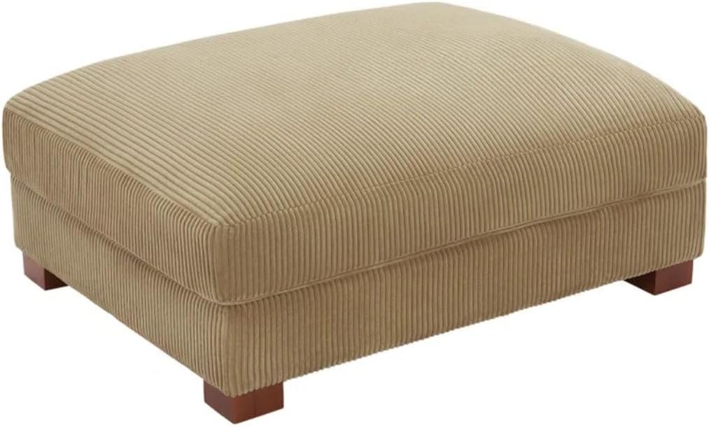 Comfynest Modern Corduroy Ottoman – Stylish Foam-Filled Footrest, Solid Wood Frame (Orange) - Image 33
