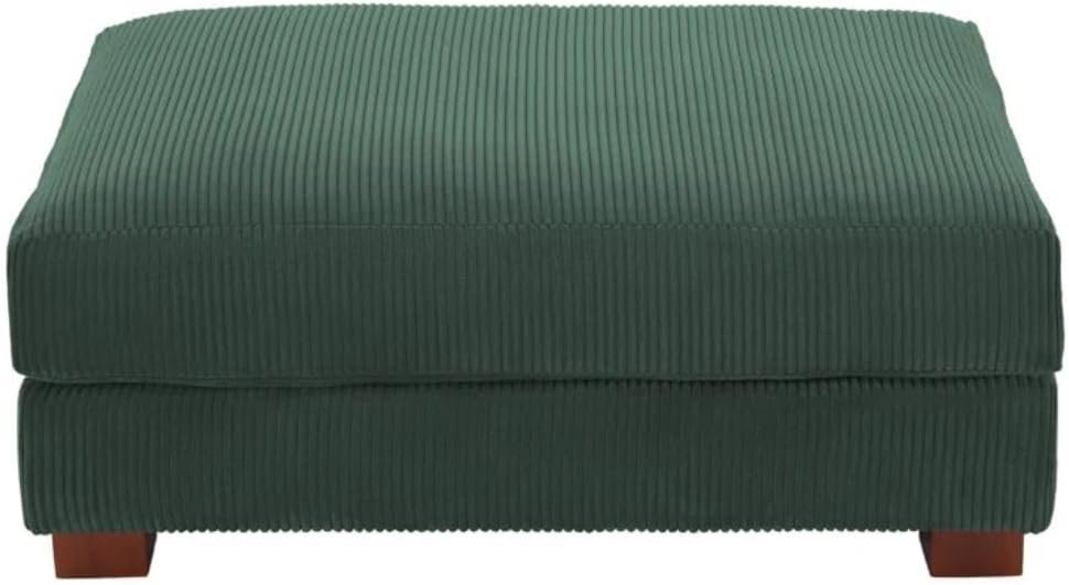 Comfynest Modern Corduroy Ottoman – Stylish Foam-Filled Footrest, Solid Wood Frame (Orange) - Image 9