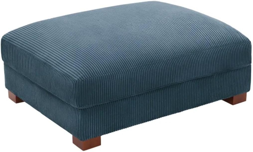Comfynest Modern Corduroy Ottoman – Stylish Foam-Filled Footrest, Solid Wood Frame (Orange) - Image 15