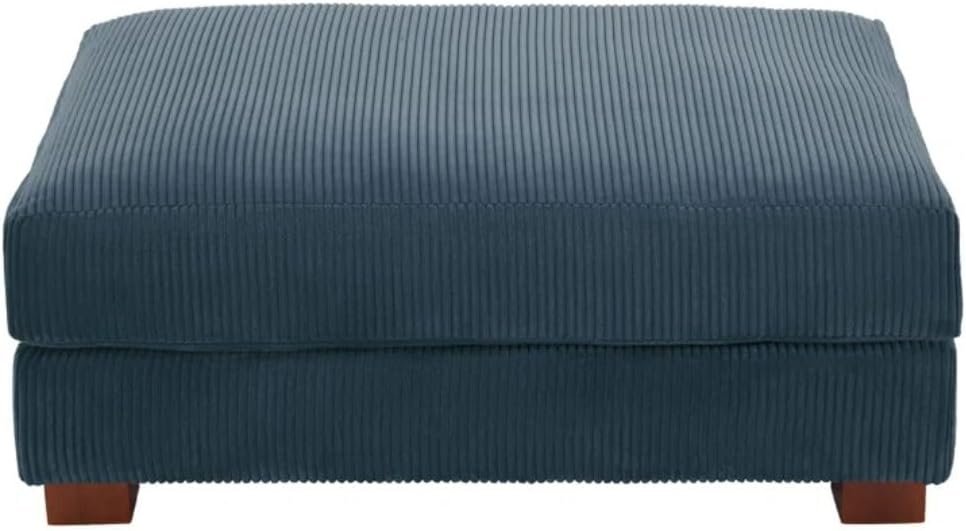 Comfynest Modern Corduroy Ottoman – Stylish Foam-Filled Footrest, Solid Wood Frame (Orange) - Image 16