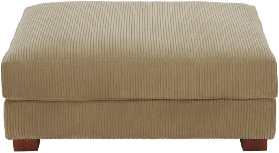 Comfynest Modern Corduroy Ottoman – Stylish Foam-Filled Footrest, Solid Wood Frame (Orange) - Image 34