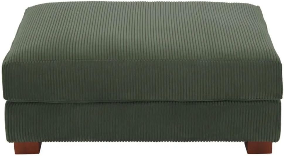 Comfynest Modern Corduroy Ottoman – Stylish Foam-Filled Footrest, Solid Wood Frame (Orange) - Image 46