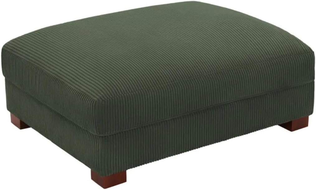 Comfynest Modern Corduroy Ottoman – Stylish Foam-Filled Footrest, Solid Wood Frame (Orange) - Image 47